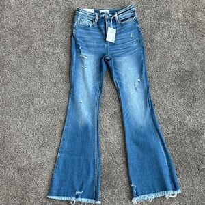 VERVET BY FLYING MONKEY Distressed Flare Jeans